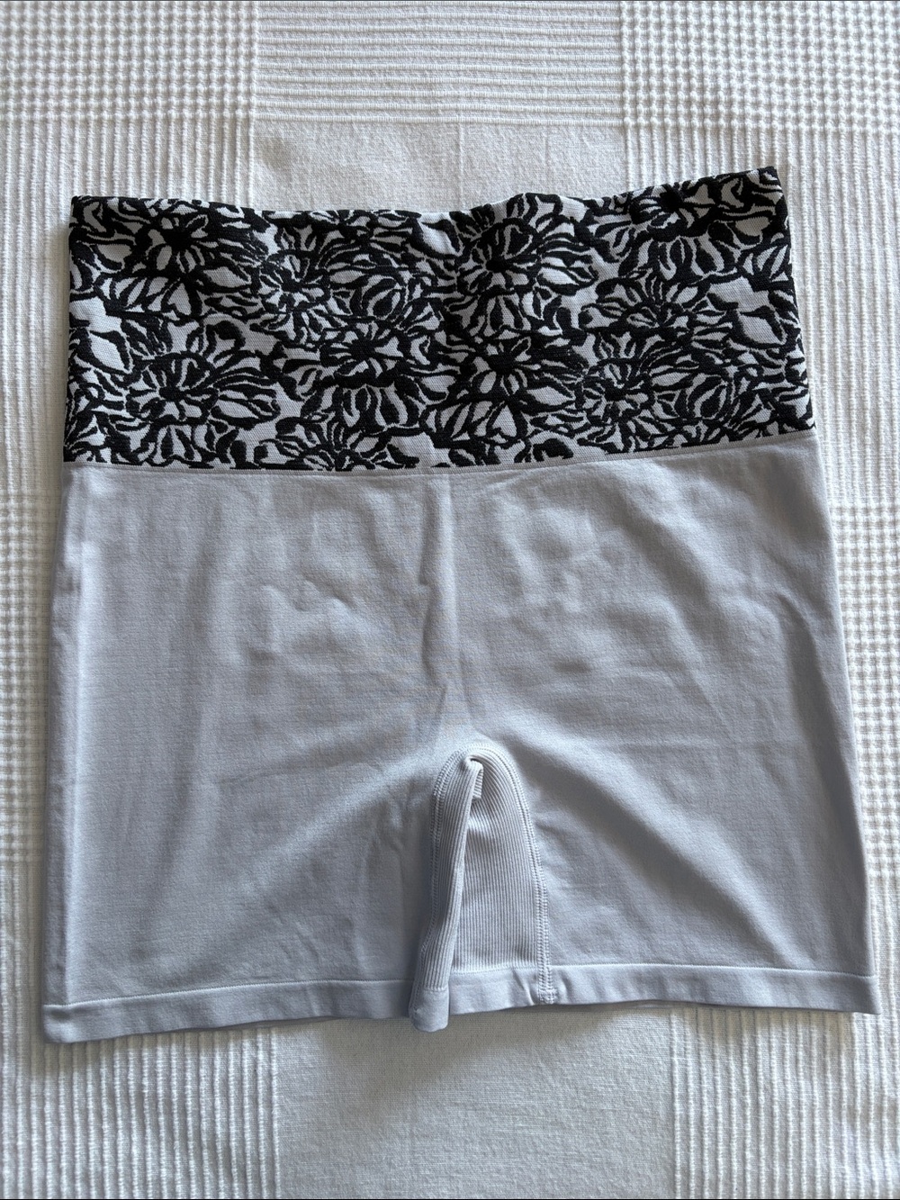 Jockey Gray Bike Shorts with Black Floral Waistband